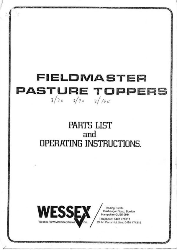 Fieldmaster toppers page 01 - professional groundcare & agricultural equipment