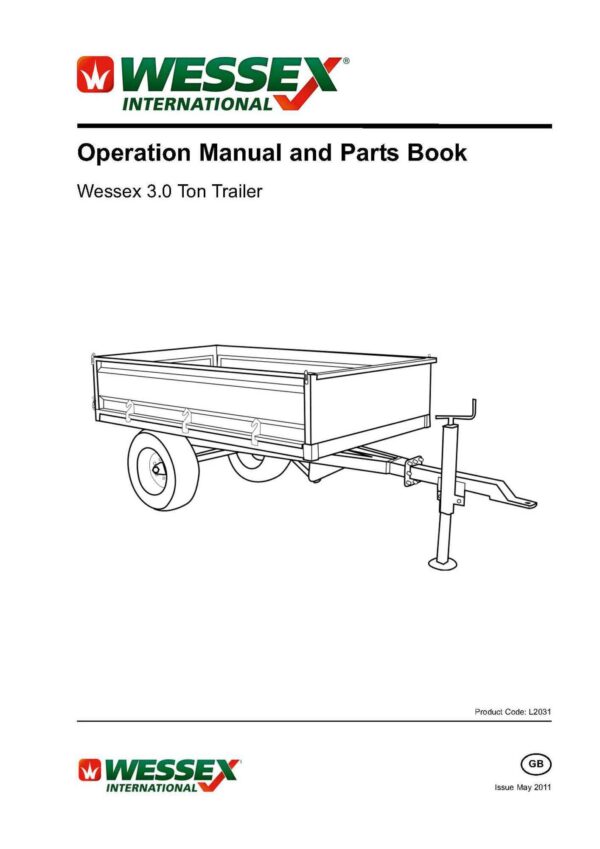 L2031 wessex 3. 0t trailer page 01 - professional groundcare & agricultural equipment