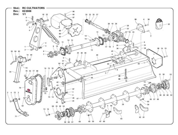 Rc130 150 rotary cultivator parts list page 1 - professional groundcare & agricultural equipment